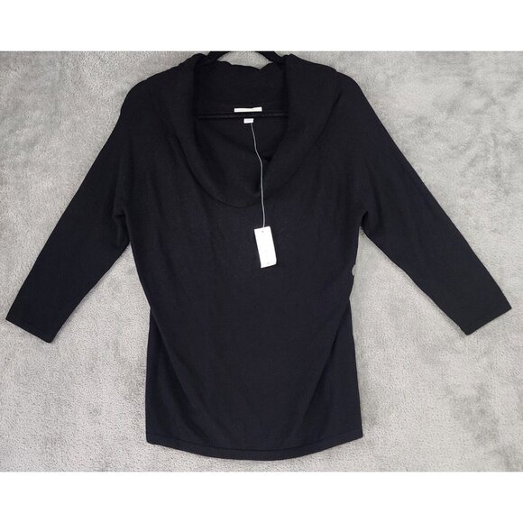 New York and Company Sweaters - New York and Company Sweater Womens Large Black Cowl Neck Long Sleeve Y2K Top